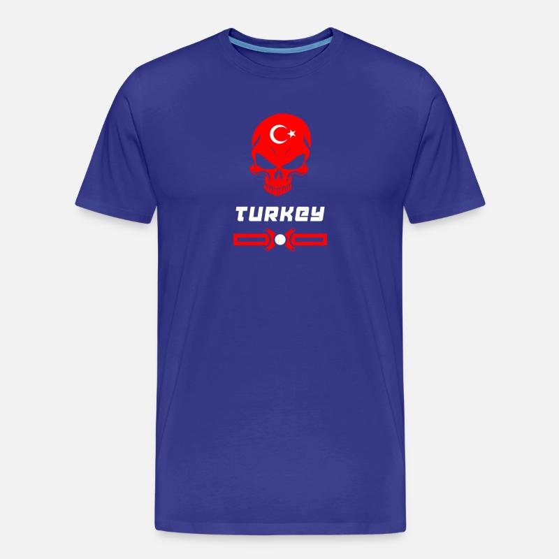 Conception de crâne de dinde - T-shirt bio Premium Homme - bleu roi
