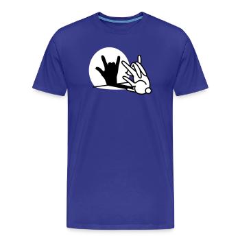 Rabbit shadow hand ROCK music HARD ROCK fan - Men's Premium Organic T-Shirt - royal blue - Front - Damien (186cm)