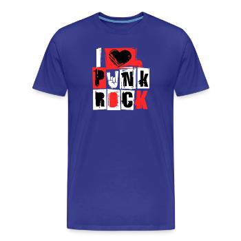 I love punk rock punk rock music hard rock metal - Men's Premium Organic T-Shirt - royal blue - Front - Damien (186cm)