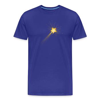 kleine goldene Sternschnuppe im Nachthimmel - Männer Premium Bio T-Shirt - Königsblau - Vorne - Damien (186cm)