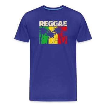 Reggae reggae music Jamaica vacation Caribbean palm trees - Men's Premium Organic T-Shirt - royal blue - Front - Damien (186cm)