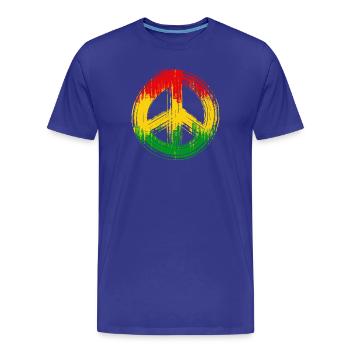 Love peace unity jamaica reggae reggae music - Men's Premium Organic T-Shirt - royal blue - Front - Damien (186cm)