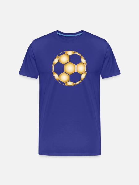 gold-plated football pattern - Men's Premium Organic T-Shirt - royal blue