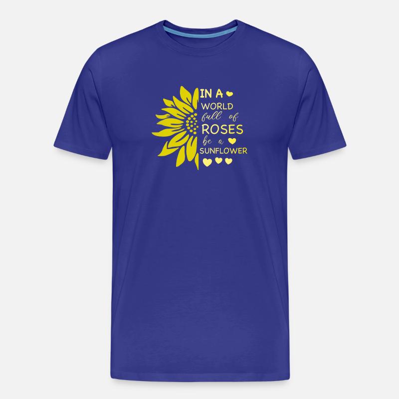 Sonnenblume Eigenständiges Leuchten - Männer Premium Bio T-Shirt - Königsblau
