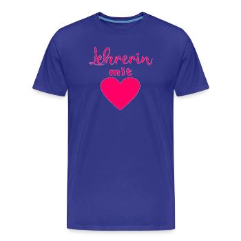LEHRERIN MIT HERZ LEHRERINGESCHENKE LEHRERINNEN - Männer Premium Bio T-Shirt - Königsblau - Vorne - Damien (186cm)