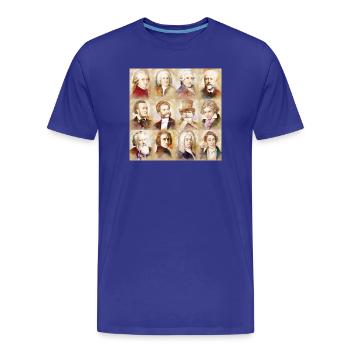 12 composers: Mozart, Bach, Beethoven and more - Men's Premium Organic T-Shirt - royal blue - Front - Damien (186cm)