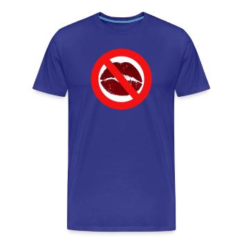 Baisers interdit baiser bouche lèvres baiser interdiction distance - T-shirt bio Premium Homme - bleu roi - Devant - Damien (186cm)