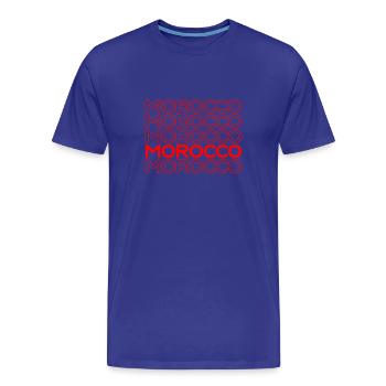 Morocco Neon Lettering Pattern - Men's Premium Organic T-Shirt - royal blue - Front - Damien (186cm)