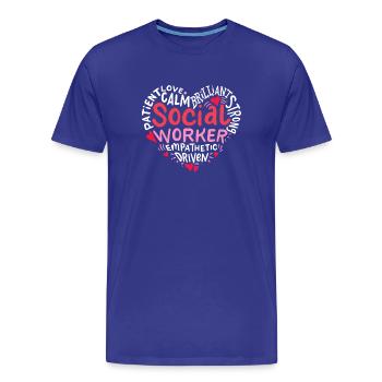 Travailleur social - T-shirt bio Premium Homme - bleu roi - Devant - Damien (186cm)
