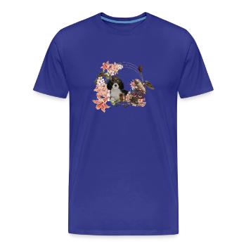 Steampunk, Welpen und Eichhörnchen mit Hut - Männer Premium Bio T-Shirt - Königsblau - Vorne - Damien (186cm)