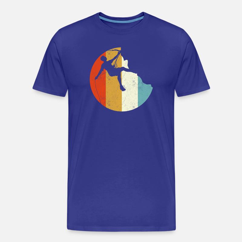 Climber Silhouette on Rainbow Gradient Globe - Men's Premium Organic T-Shirt - royal blue