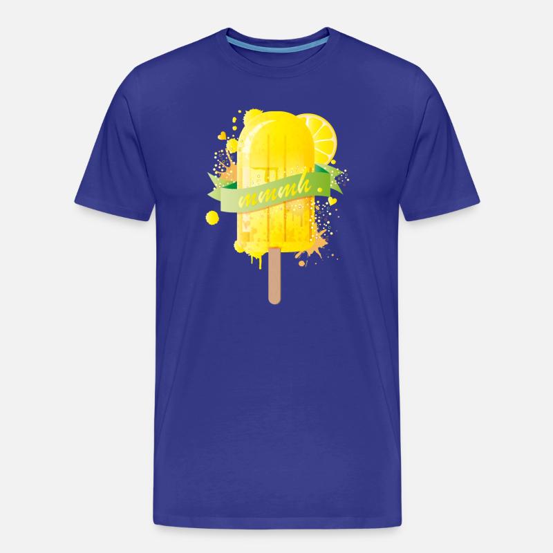 Zitronengelbes leckeres Eis im Graffiti Stil - Männer Premium Bio T-Shirt - Königsblau