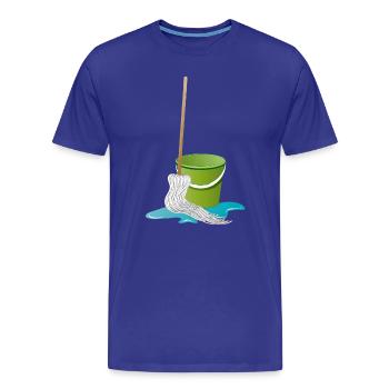Vadrouille avec le seau de vadrouille le temps de nettoyer - T-shirt bio Premium Homme - bleu roi - Devant - Damien (186cm)