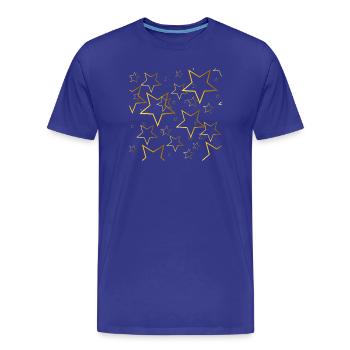 golden stars, night, woman - Men's Premium Organic T-Shirt - royal blue - Front - Damien (186cm)