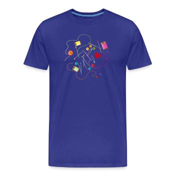 Nähutensilien Knöpfe,Nadel, Faden und Nähgarn - Männer Premium Bio T-Shirt - Königsblau - Vorne - Damien (186cm)