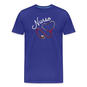 Infirmière soignante superviseur travailleur social - T-shirt bio Premium Homme - bleu roi - Devant - Damien (186cm)