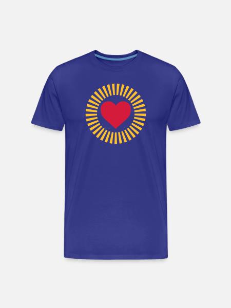 Herz in Strahlenkranz Design - Männer Premium Bio T-Shirt - Königsblau