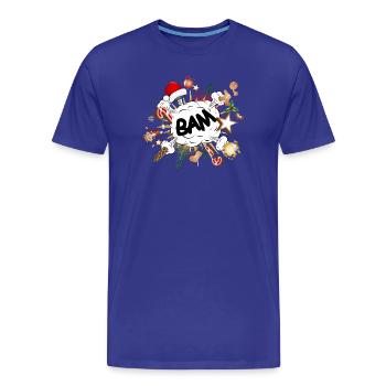 bulle comique drôle - temps de Noël stressant - T-shirt bio Premium Homme - bleu roi - Devant - Damien (186cm)