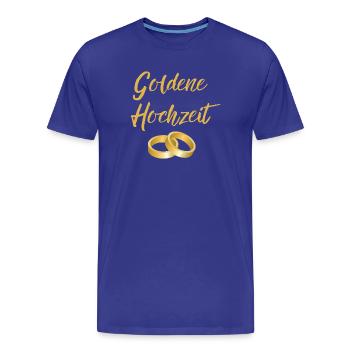 Goldene Hochzeit Eheringe golden Hochzeittag Segen - Männer Premium Bio T-Shirt - Königsblau - Vorne - Damien (186cm)