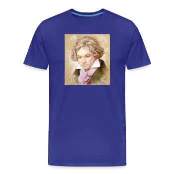 Ludwig van Beethoven dans un style aquarelle - T-shirt bio Premium Homme - bleu roi - Devant - Damien (186cm)