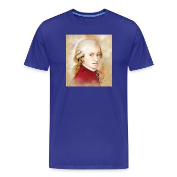 Wolfgang Amadeus Mozart dans un style aquarelle - T-shirt bio Premium Homme - bleu roi - Devant - Damien (186cm)