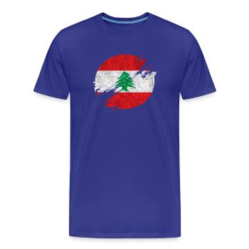 Libanon Vintage Kreis / Geschenkidee - Männer Premium Bio T-Shirt - Königsblau - Vorne - Damien (186cm)