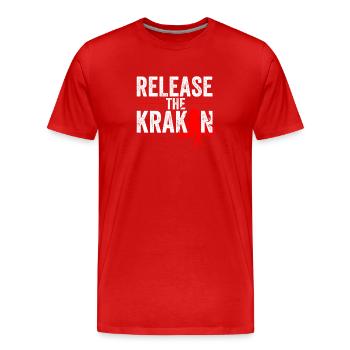 Release The Kraken - Men's Premium Organic T-Shirt - red - Front - Damien (186cm)