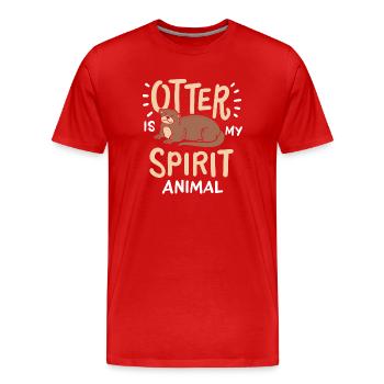 Otter - Männer Premium Bio T-Shirt - Rot - Vorne - Damien (186cm)