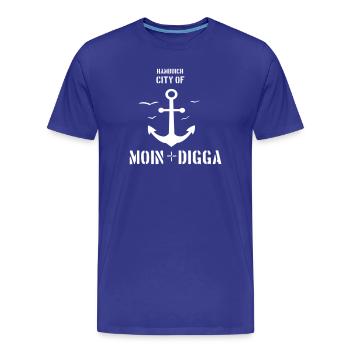 Hamburg - Hambuich City of Moin + Digga - Männer Premium Bio T-Shirt - Königsblau - Vorne - Damien (186cm)