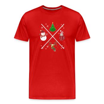 Christmas X - Men's Premium Organic T-Shirt - red - Front - Damien (186cm)