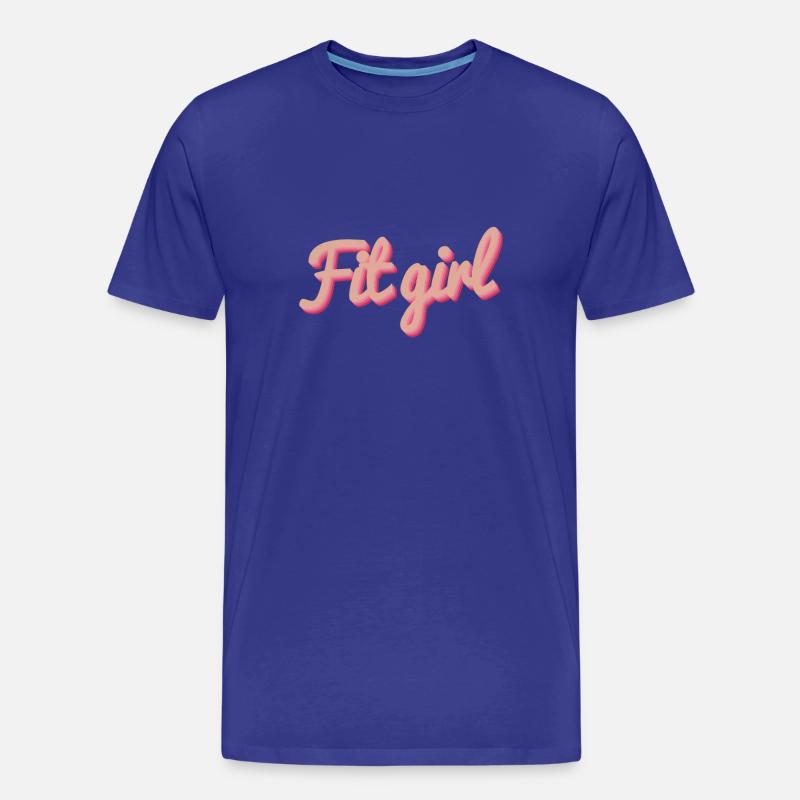 Fitgirl Rosa 3D Script - Männer Premium Bio T-Shirt - Königsblau