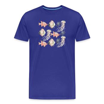 MOTIF DE SEALIFE - T-shirt bio Premium Homme - bleu roi - Devant - Damien (186cm)