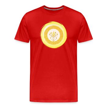 Crystal Star Gate Archangel Sandalphon - Men's Premium Organic T-Shirt - red - Front - Damien (186cm)