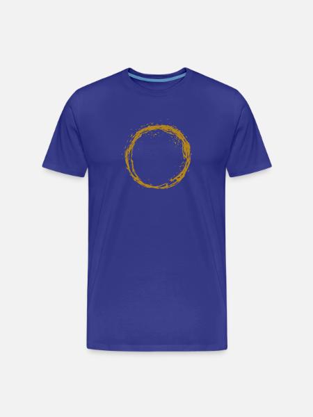Circle line brush in gold - Men's Premium Organic T-Shirt - royal blue