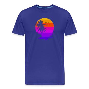 Holiday Holidays Palms Caribbean Beach Sea Summer - Men's Premium Organic T-Shirt - royal blue - Front - Damien (186cm)