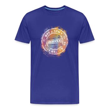 Original Hot & Spicy Farbklecks - Männer Premium Bio T-Shirt - Königsblau - Vorne - Damien (186cm)