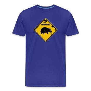 Wombat panneau de signalisation jaune - T-shirt bio Premium Homme - bleu roi - Devant - Damien (186cm)