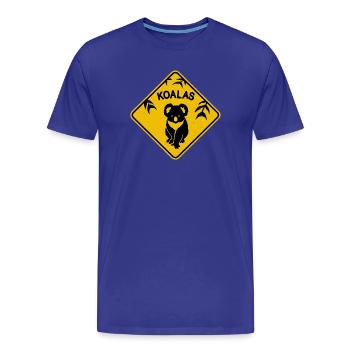 Koala panneau de signalisation jaune - T-shirt bio Premium Homme - bleu roi - Devant - Damien (186cm)