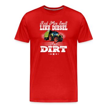 Tractor funny saying - Men's Premium Organic T-Shirt - red - Front - Damien (186cm)
