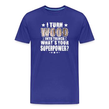 Bois - T-shirt bio Premium Homme - bleu roi - Devant - Damien (186cm)