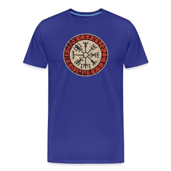 Viking Vegvisir Boussole Mythologie nordique - T-shirt bio Premium Homme - bleu roi - Devant - Damien (186cm)