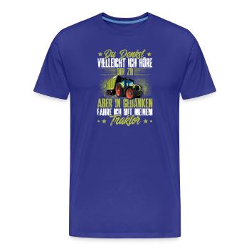 Traktor Lustiger Spruch - Männer Premium Bio T-Shirt - Königsblau - Vorne - Damien (186cm)