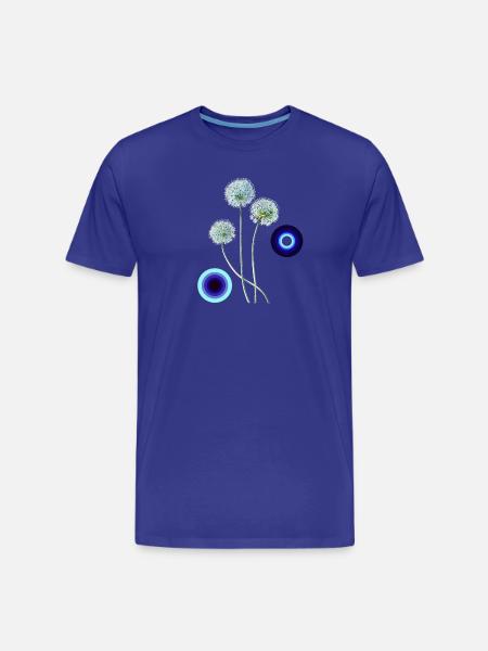 Allium Flowers in Retro Style - Men's Premium Organic T-Shirt - royal blue