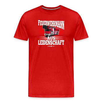 Pompier - T-shirt bio Premium Homme - rouge - Devant - Damien (186cm)