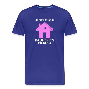 Bauherrin Baumeister Hausbau Partnerlook 2 - Männer Premium Bio T-Shirt - Königsblau - Vorne - Damien (186cm)