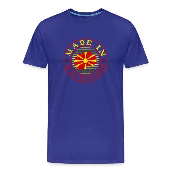 Made in Macedonia Emblem Circular Seal - Männer Premium Bio T-Shirt - Königsblau - Vorne - Damien (186cm)