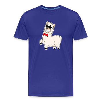 Alpaka - Männer Premium Bio T-Shirt - Königsblau - Vorne - Damien (186cm)