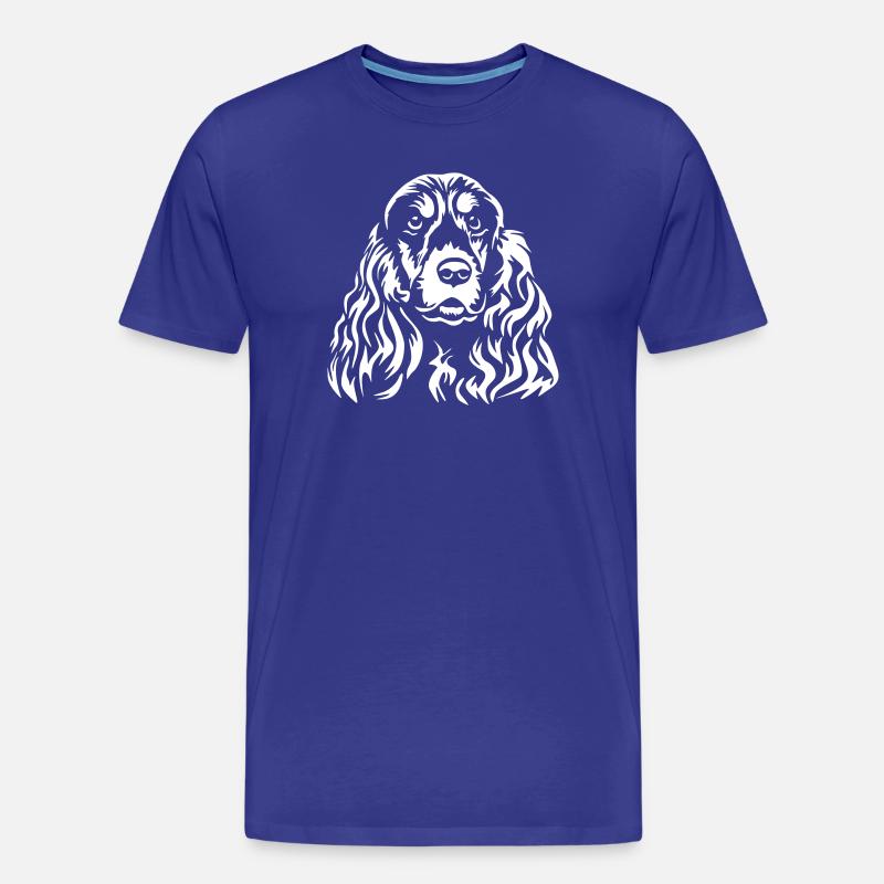 Cocker Spaniel Kopf "Black Edition" - Männer Premium Bio T-Shirt - Königsblau