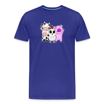 Jolie ferme animaux - T-shirt bio Premium Homme - bleu roi - Devant - Damien (186cm)