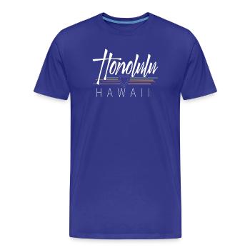 Honolulu Hawaii - T-shirt bio Premium Homme - bleu roi - Devant - Damien (186cm)